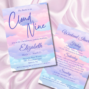 Invitación Pastel Bride está en Cloud Bachelorette Weekend