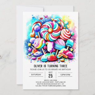Invitación Pastel Candy Printable Cumpleaños