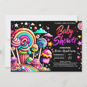 Invitación Pastel Candyland Baby Shower