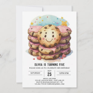 Invitación Pastel Candyland Girly Cookies Cumpleaños