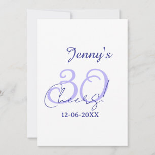 Invitación Pastel celebra 30 cumpleaños nombre elegante púrpu