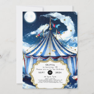 Invitación Pastel Celestial Circus Birthday