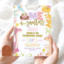 Pastel Chica A-Saurus Dinosaur Primera Fiesta de C