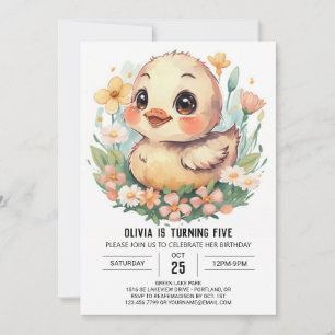 Invitación Pastel Chica Duck Cumpleaños