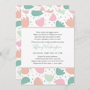 Invitación Pastel chica floral moderno