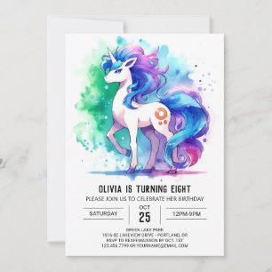 Invitación Pastel Children Horse Birday
