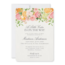 Pastel Citrus Floral Little Cutie Baby Shower