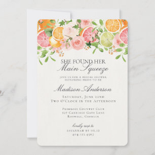 Invitación Pastel Citrus Floral Principal Squeeze Ducha De Br