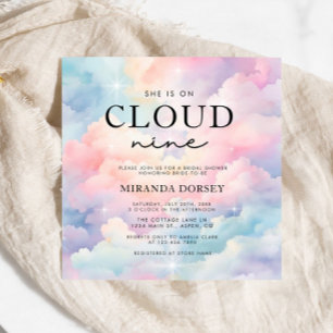 Invitación Pastel Cloud Nueve Ducha Británica