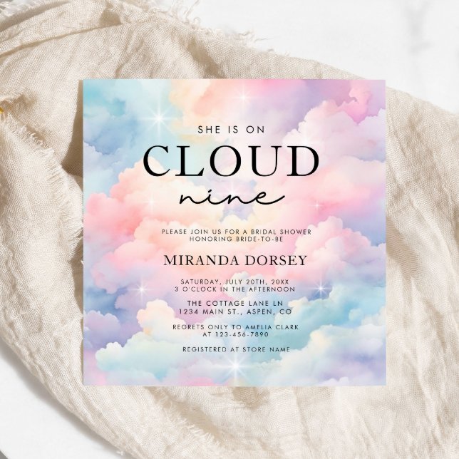 Invitación Pastel Cloud Nueve Ducha Británica (Subido por el creador)