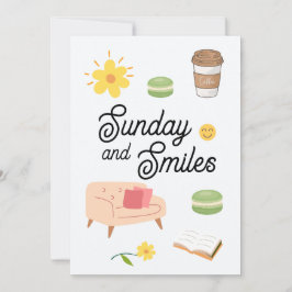Invitación Pastel Coffee Date Card | Chill Sunday Vibes