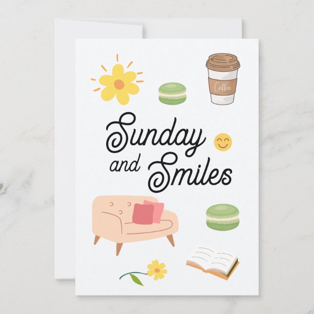 Invitación Pastel Coffee Date Card | Chill Sunday Vibes (Anverso)