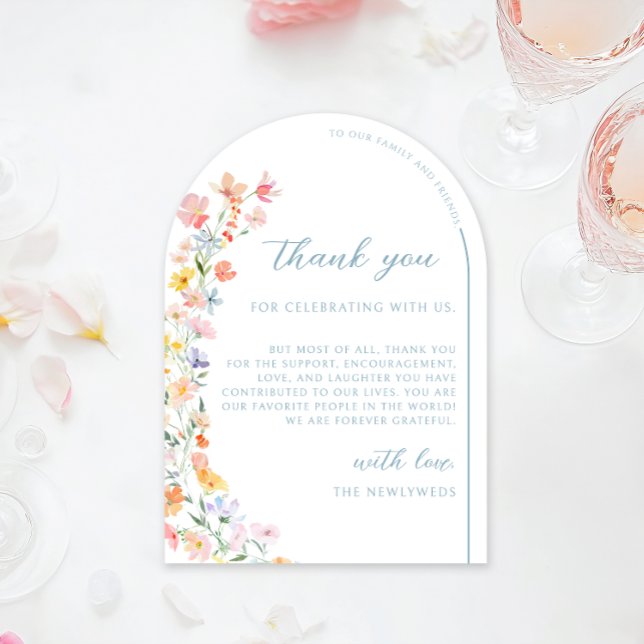 Invitación Pastel Colorful Meadow Flower Boda Gracias (Subido por el creador)