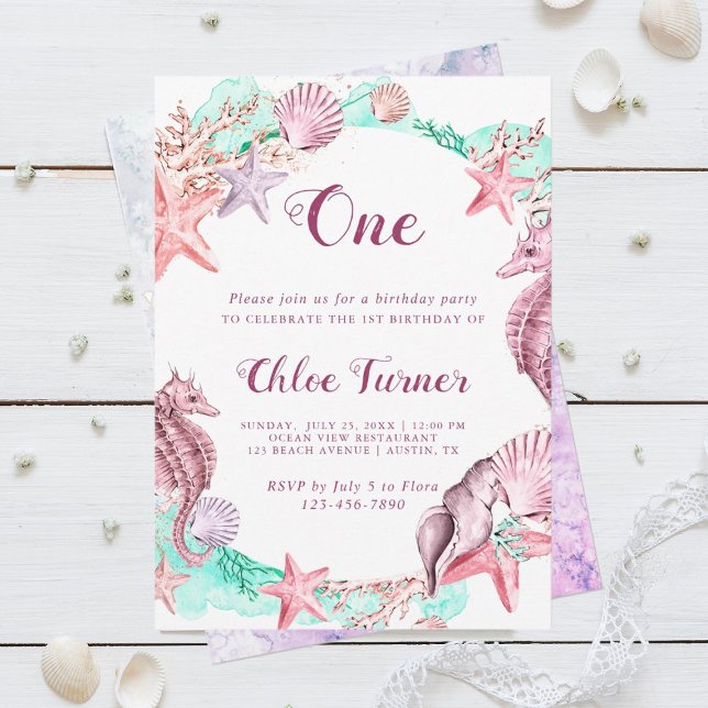 Invitación Pastel colorido bajo el mar Chica Cumpleaños (Subido por el creador)