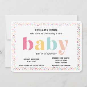Invitación Pastel Colors Sweet Rainbow Baby Shower