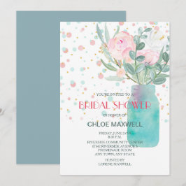 Invitación Pastel Confetti Mason Jar Bridal Shower