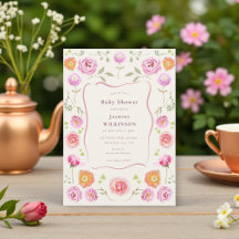 pastel Coqueta floral  shower de bebé 