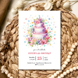 Invitación Pastel Cumpleaños