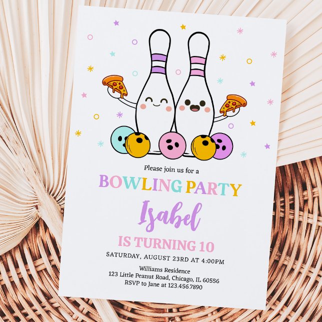 Invitación Pastel Cumpleaños de Bolos y Pizza (Subido por el creador)