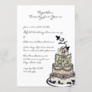 Invitación Pastel de aniversario