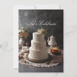 INVITACIÓN PASTEL DE ANIVERSARIO CON MIRADA DE ENCAJE ELEGANT