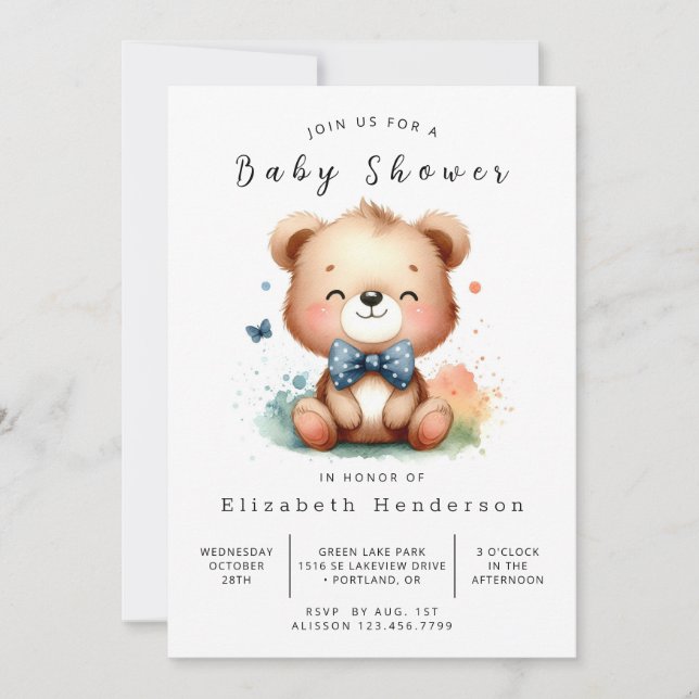 Invitación Pastel de Baby Shower (Anverso)