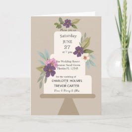 Invitación Pastel de Boda floral moderno