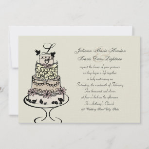 Invitación Pastel de Boda Monograma / Boda