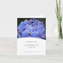 Pastel de Bodas de Hortensias Moradas Save the Dat