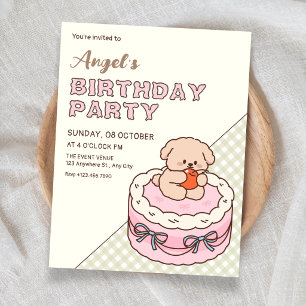 Invitación Pastel de cachorro lindo