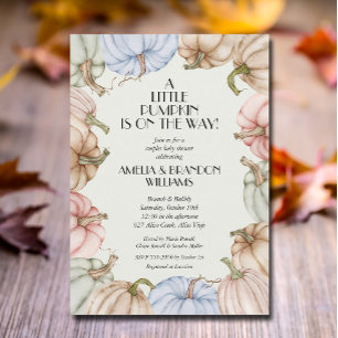 Invitación Pastel de calabazas Baby Shower verde
