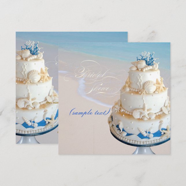 Invitación Pastel de conchas de PixDezines/Baby Shower (Anverso / Reverso)