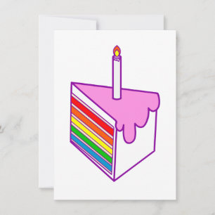 Invitación pastel de cumpleaños arcoíris feliz cumpleaños