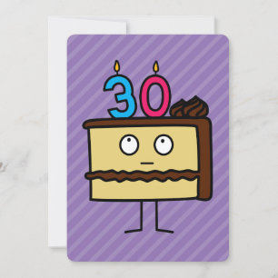 Invitación Pastel de cumpleaños número 30 con velas