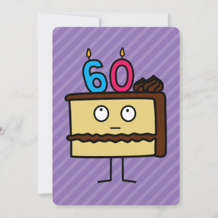 Invitación Pastel de cumpleaños número 60 con velas