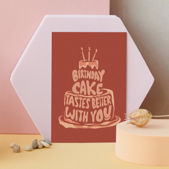 Invitación Pastel de Cumpleaños Te Gustará Mejor - Rojo (Subido por el creador)