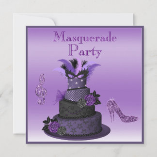 Invitación Pastel de Diva Púrpura, Taladros Espumosos Fiesta