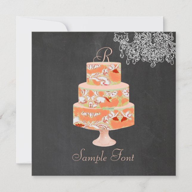 Invitación Pastel de flores monograma alice de PixDezines (Anverso)