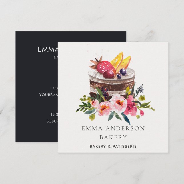 Invitación Pastel de fruta de moda Pastel de pasteles pastele (Anverso / Reverso)