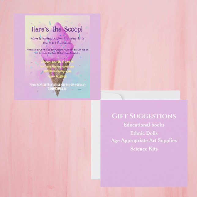 Invitación Pastel de helado de helado (Subido por el creador)