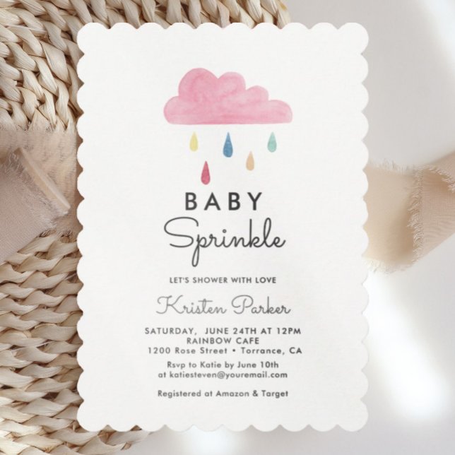 Invitación Pastel de las gotas de lluvia Bebé Sprinkle Baby S (Subido por el creador)