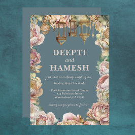 Invitación Pastel de Noches Árabes Mehndi de la India del Oro