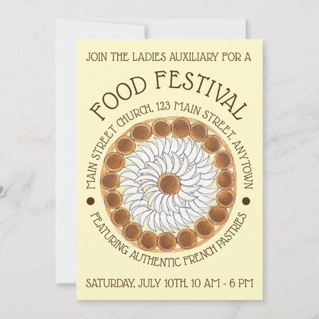 Invitación Pastel de pastelería francesa de café de San Honor (Anverso)