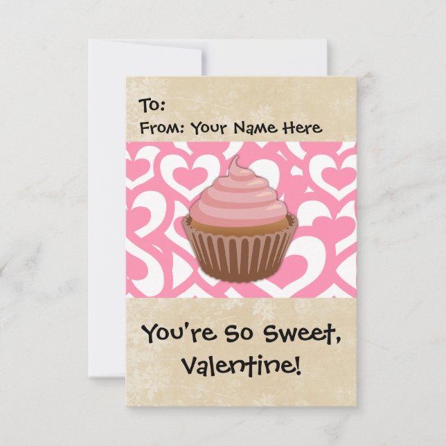 Invitación Pastel de San Valentín dulce (Anverso)