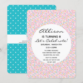 Invitación Pastel de tarta de Chica de torta de cumpleaños