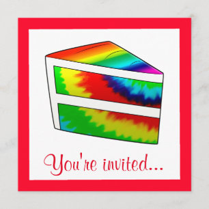 Invitación Pastel de tinta de ojo de la cola de cumpleaños