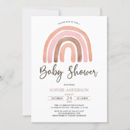 Invitación Pastel de tonos mutados Boho Rainbow Baby Shower