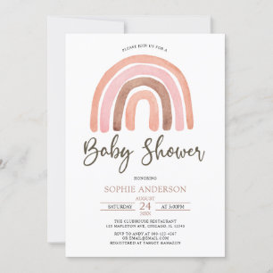 Invitación Pastel de tonos mutados Boho Rainbow Baby Shower