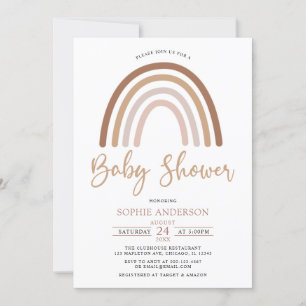 Invitación Pastel de tonos mutados Boho Rainbow Baby Shower