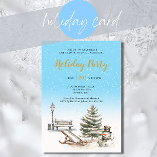 Invitación Pastel de vacaciones de invierno acuarela